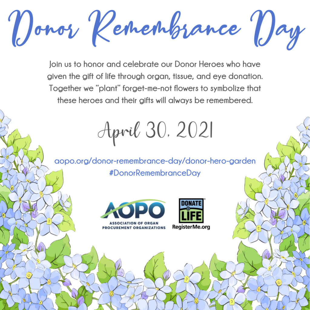 Donor Remembrance Day April 30 Donor Alliance